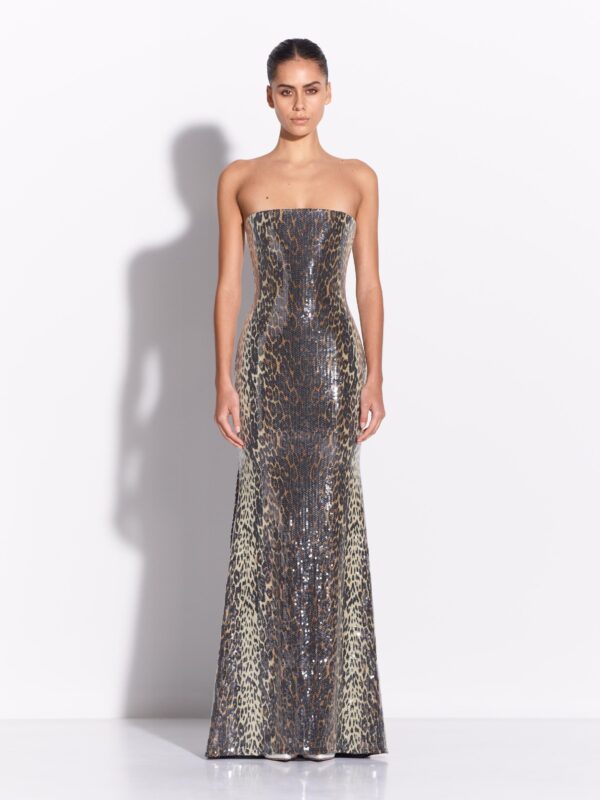 STRAPLESS GOWN WITH SEQUIN