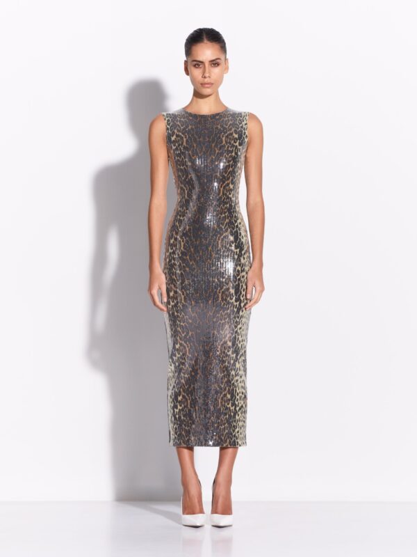 CREWNECK MIDI DRESS WITH SEQUIN