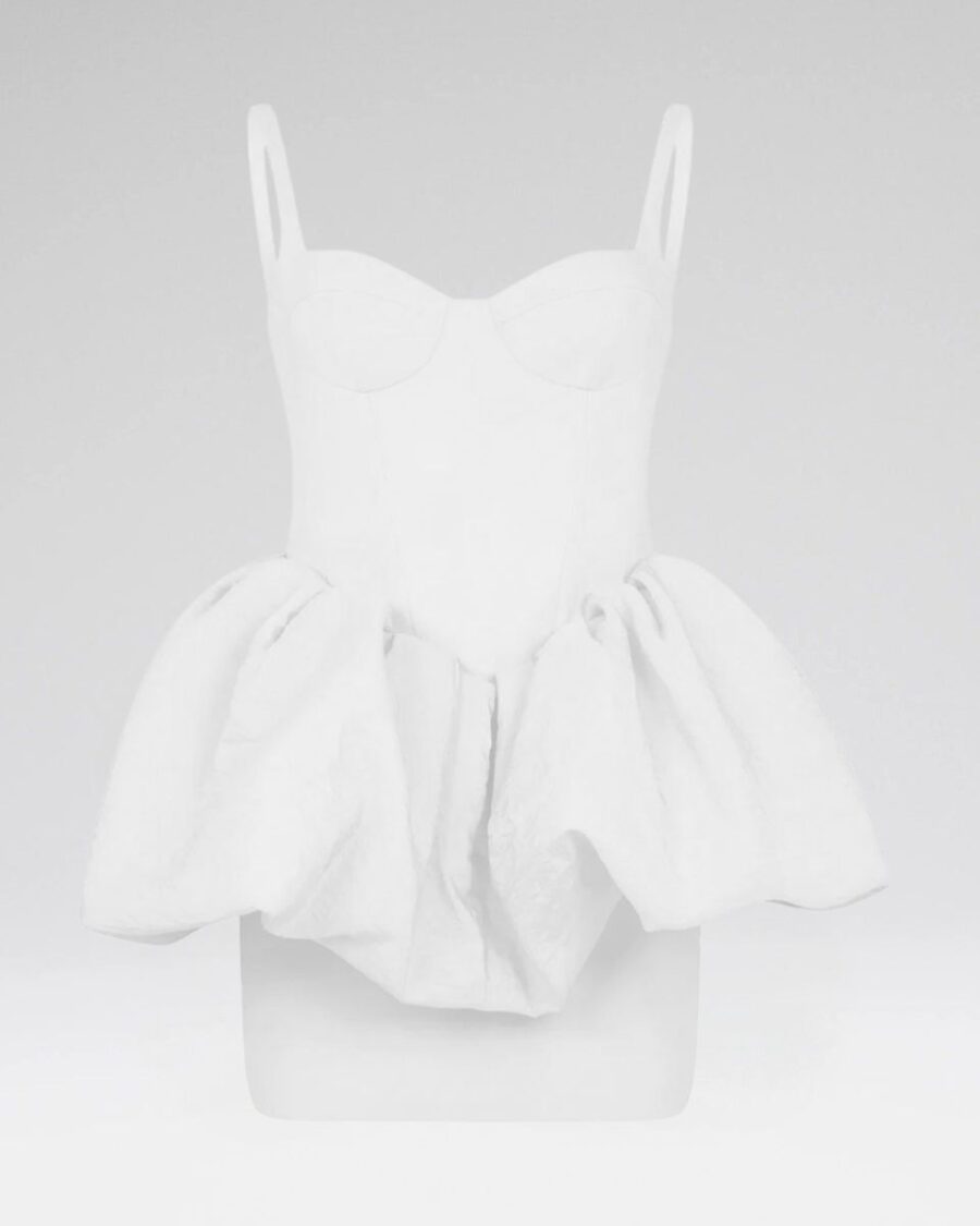 PUFF SKIRT DETAIL MINI DRESS