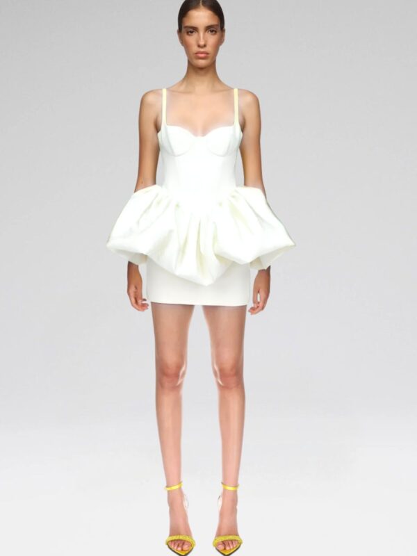 PUFF SKIRT DETAIL MINI DRESS