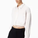 STUD COLLAR WRAP SHIRT
