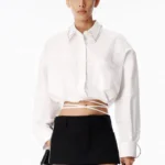 STUD COLLAR WRAP SHIRT