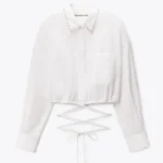 STUD COLLAR WRAP SHIRT