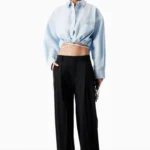 STUD COLLAR WRAP SHIRT