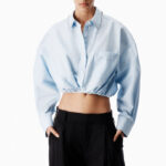 STUD COLLAR WRAP SHIRT