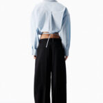 STUD COLLAR WRAP SHIRT