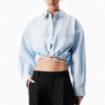 STUD COLLAR WRAP SHIRT