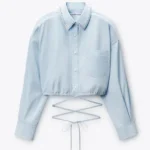 STUD COLLAR WRAP SHIRT