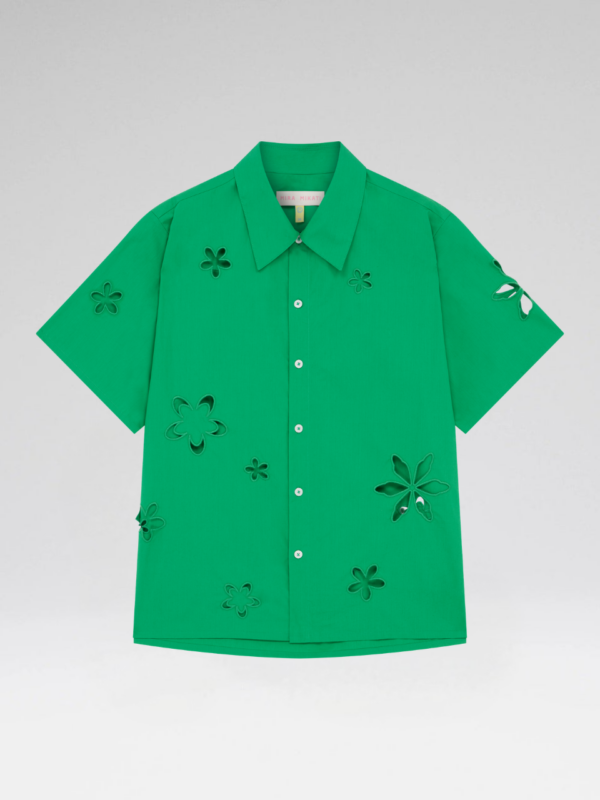FLOWER CUT OUT BOXY SHIRT