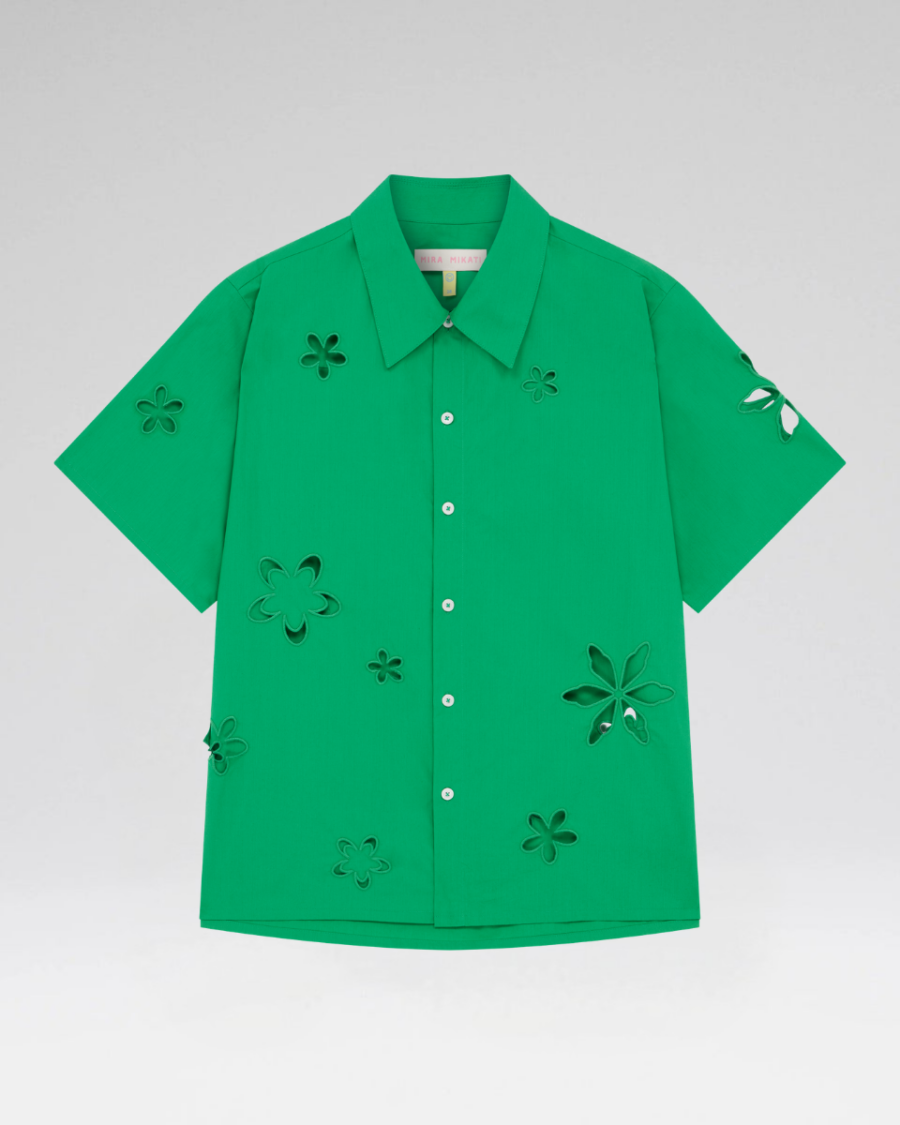 FLOWER CUT OUT BOXY SHIRT