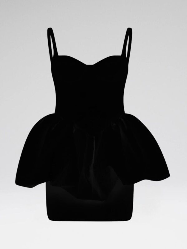 PUFF SKIRT DETAIL MINI DRESS