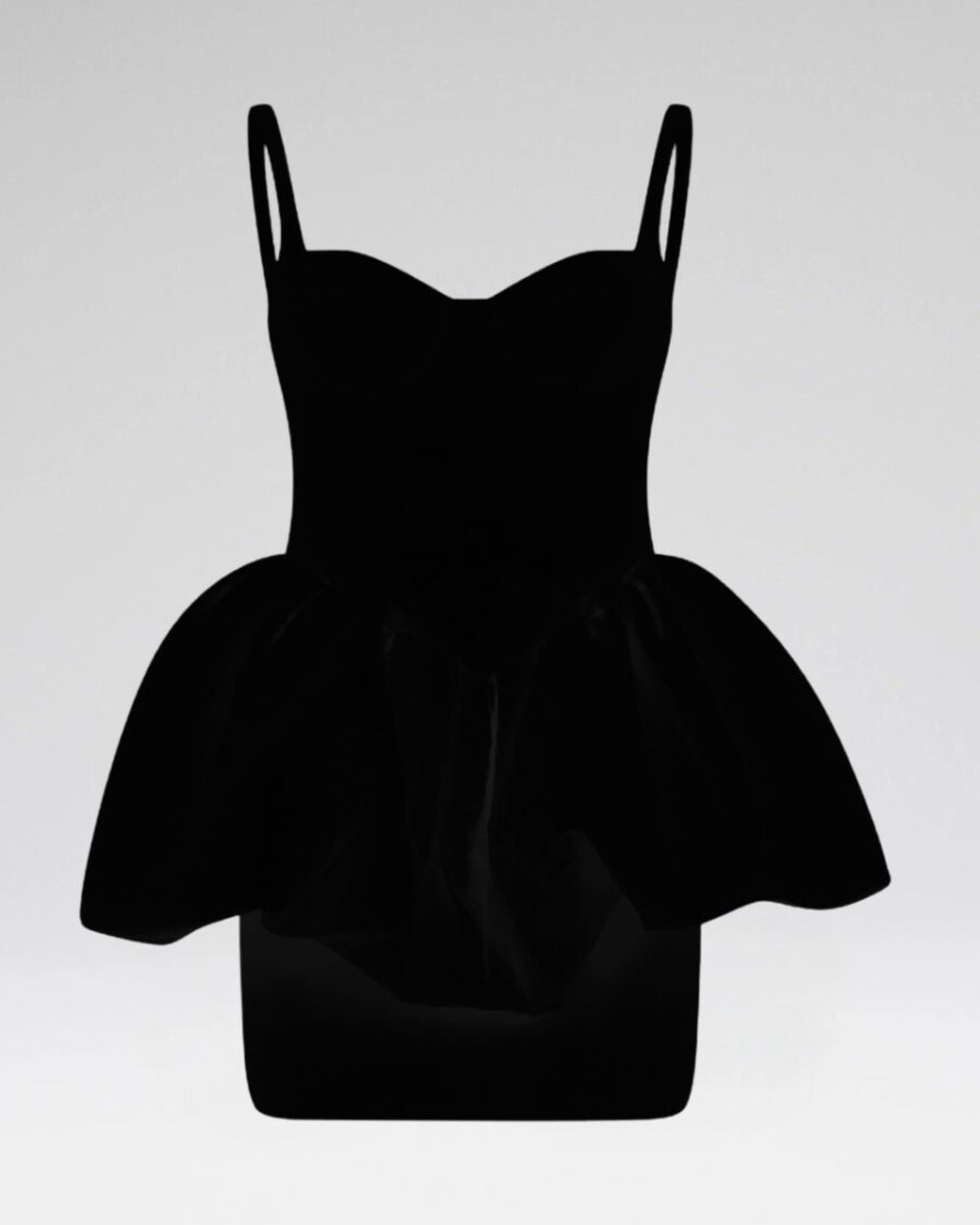 PUFF SKIRT DETAIL MINI DRESS