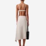 LINEN FLOWER APPLIQUE SKIRT