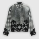 SILK SHIRT WITH HAND APPLIED  LACE