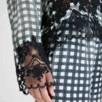 SILK SHIRT WITH HAND APPLIED  LACE