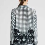 SILK SHIRT WITH HAND APPLIED  LACE