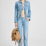 STRAIGHT LEG JACQUARED DENIM JEANS