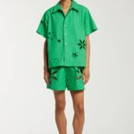 FLOWER CUT OUT BOXY SHIRT