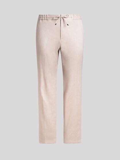 SLUB LINEN-BLEND TWILL JOGGING TROUSERS