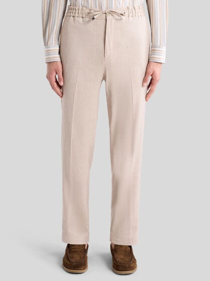 SLUB LINEN-BLEND TWILL JOGGING TROUSERS