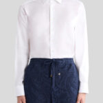 COTTON JACQUARD SHIRT WITH PAISLEY MOTIF AND PEGASO EMBROIDERY