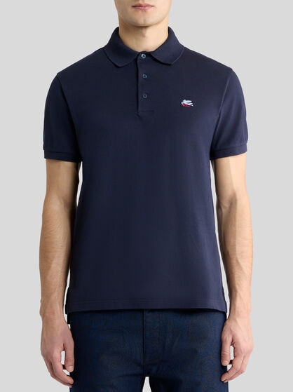 COTTON PIQUE POLO SHIRT WITH PEGASO EMBROIDERY
