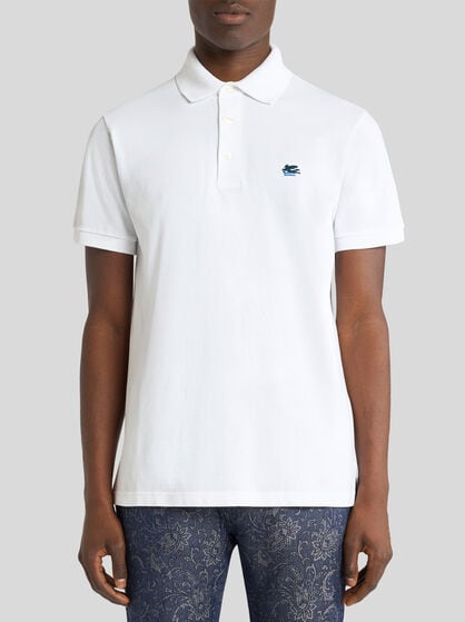 COTTON PIQUE POLO SHIRT WITH PEGASO EMBROIDERY