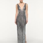 DEEP PLUNGE DIAMANTE GOWN