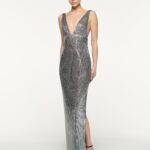 DEEP PLUNGE DIAMANTE GOWN