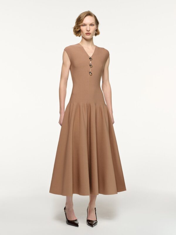 TRIMMED KNIT DRESS