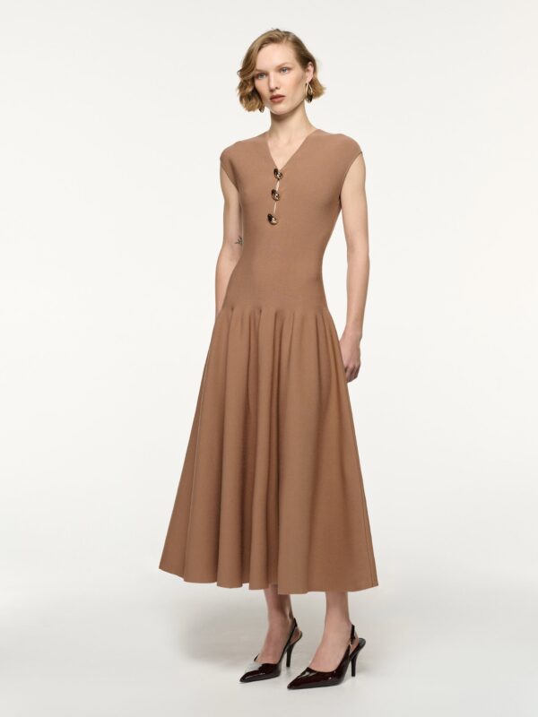 TRIMMED KNIT DRESS