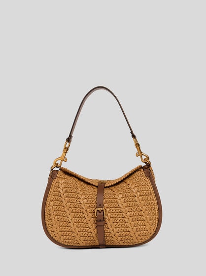 MEDIUM PONY BAG IN CROCHETED RAFFIA