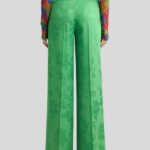 WIDE-LEG JACQUARD TROUSERS WITH FLORAL MOTIF
