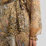 PEAU D'ANGE SILK MIDI WRAP SKIRT WITH PAISLEY AND ANIMAL MOTIF