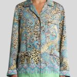 TWILL SHIRT WITH PLACED PAISLEY AND ANIMAL PRINT
