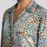 TWILL SHIRT WITH PLACED PAISLEY AND ANIMAL PRINT