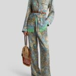 TWILL SHIRT WITH PLACED PAISLEY AND ANIMAL PRINT