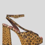 SUEDE PLATFORM SANDALS WITH ANIMAL MOTIF