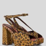 SUEDE PLATFORM SANDALS WITH ANIMAL MOTIF