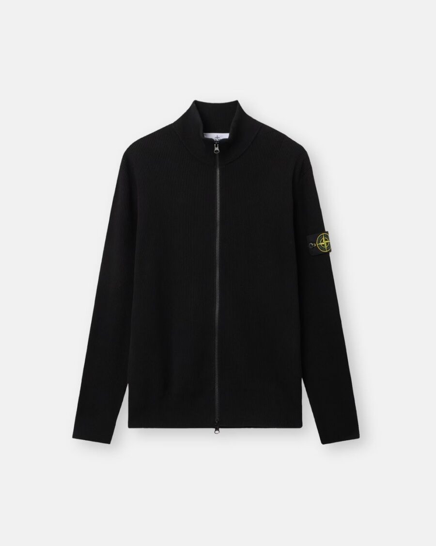 ZIP UP RIBBED CARDIGAN