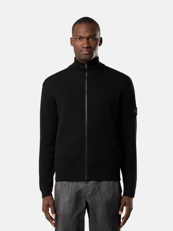 ZIP UP RIBBED CARDIGAN