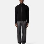 ZIP UP RIBBED CARDIGAN