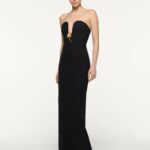 BROOCHED PLUNGE MAXI DRESS