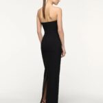 BROOCHED PLUNGE MAXI DRESS