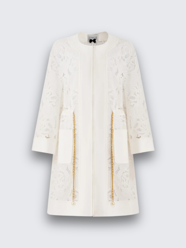 WHITE LACE LONG JACKET