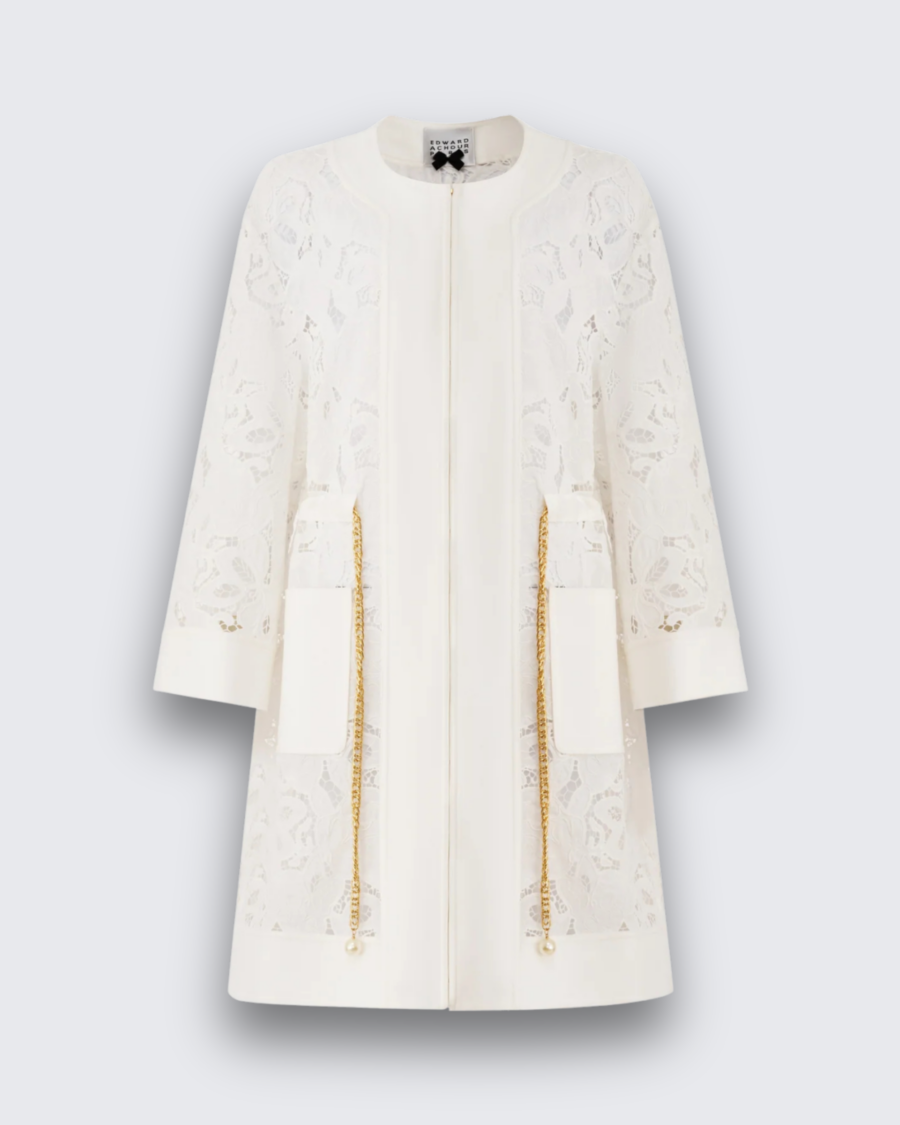 WHITE LACE LONG JACKET