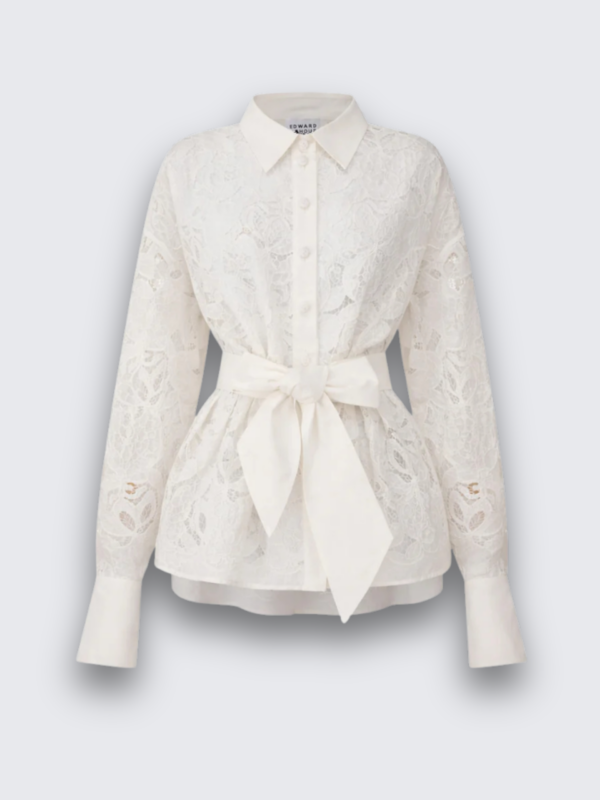 BELTED LACE SHIRT