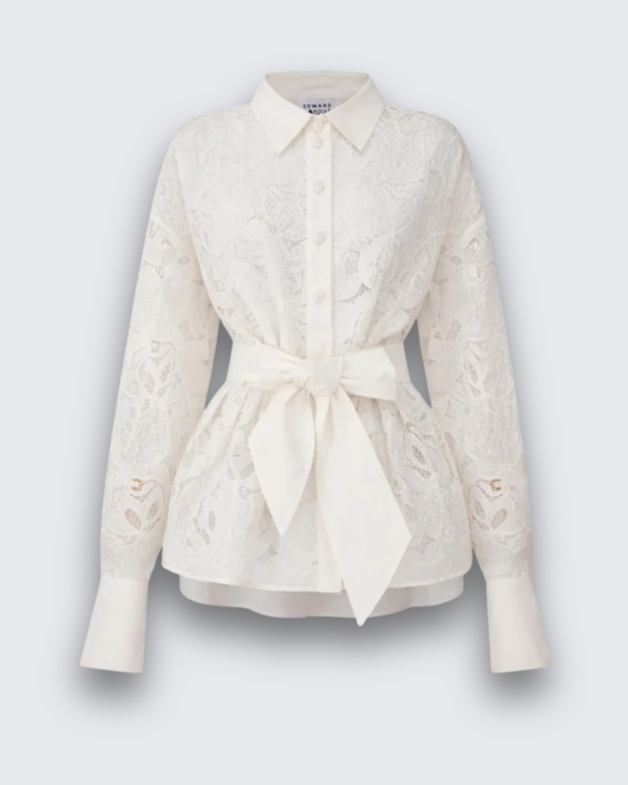 BELTED LACE SHIRT