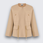 CINCHED TRENCH WITH CHAIN BELT
