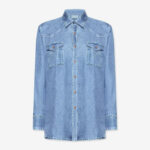 FAUX DENIM SILK SHIRT